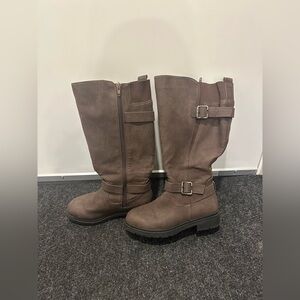 Brown Faux Suede Boots In Every Story